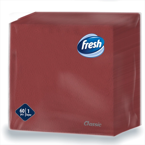 FRESH PAPIRNA SALVETA CLASSIC BORDO 1 SLOJ 33X33CM 60KOM
