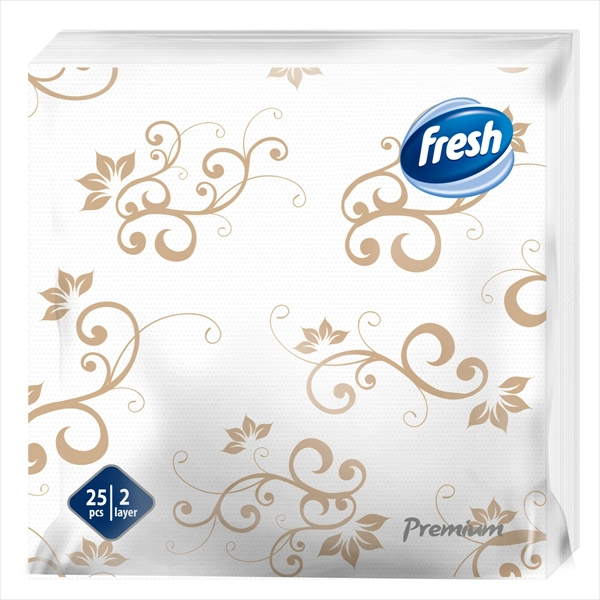 FRESH PAPIRNA SALVETA PREMIUM BELO-SREBRNA 2 SLOJA 38X38CM 25KOM