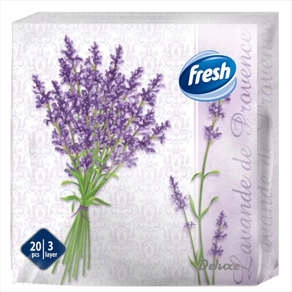 FRESH PAPIRNA SALVETA DELUXE CVEĆE LAVANDE 3 SLOJA 33X33CM 20KOM