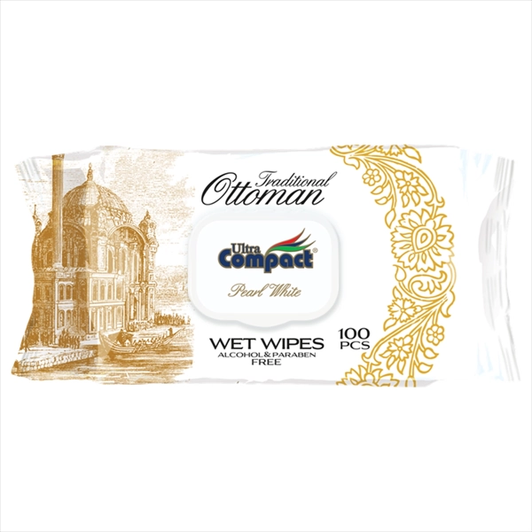 ULTRA COMPACT VLAŽNE MARAMICE OTTOMAN PEARL WHITE SA POKLOPCEM 100KOM