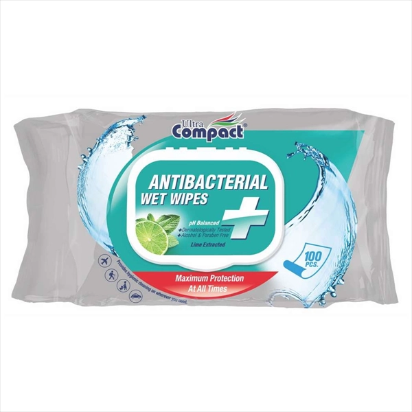 ULTRA COMPACT VLAŽNE MARAMICE ANTIBACTERIAL SA POKLOPCEM 100KOM