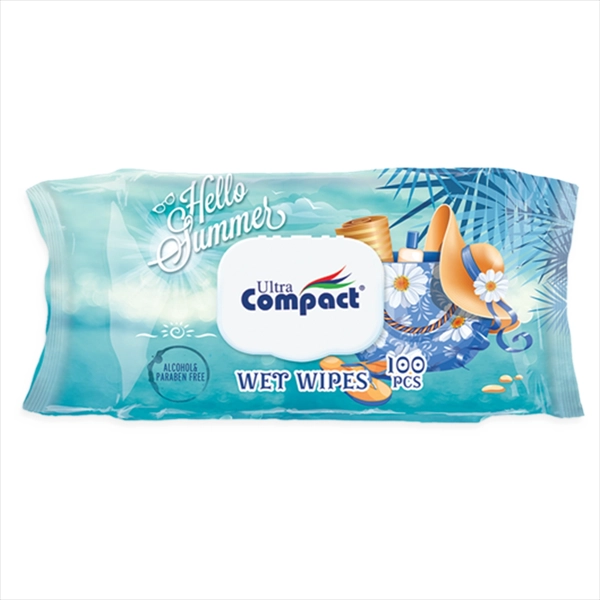 ULTRA COMPACT VLAŽNE MARAMICE HELLO SUMMER SA POKLOPCEM 100KOM