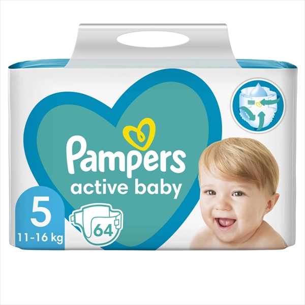 PAMPERS PELENE ACTIVE BABY GIANT PACK VELIČINA 5 (11-16KG) 64KOM