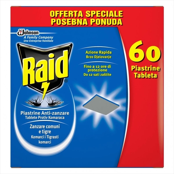 RAID TABLETE ZA EL.APARAT PROTIV KOMARACA 60KOM