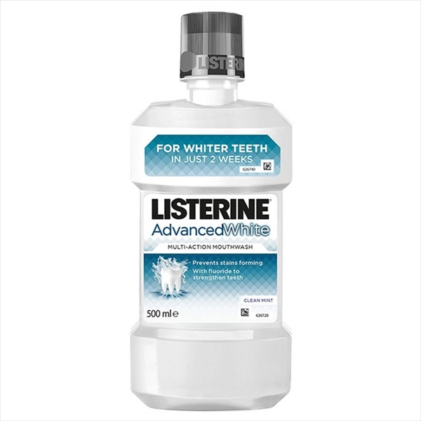LISTERINE TEČNOST ZA ISPIRANJE USTA ADVANCED WHITE CLEAN MINT 500ML