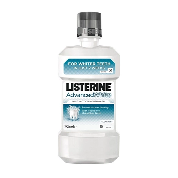 LISTERINE TEČNOST ZA ISPIRANJE USTA ADVANCED WHITE CLEAN MINT 250ML