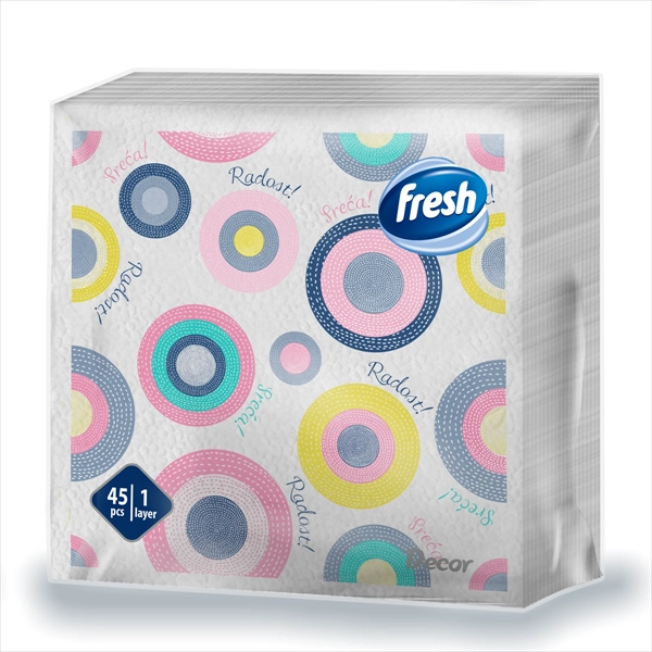 FRESH PAPIRNA SALVETA DECOR RADOST 1 SLOJ 33X33CM 45KOM