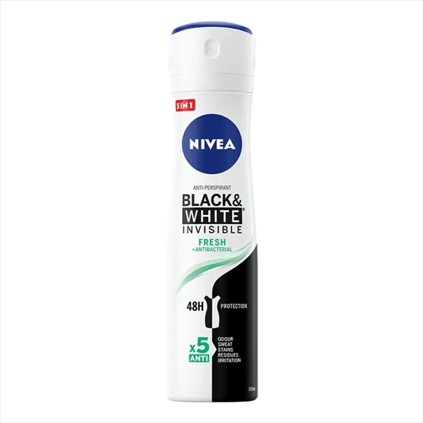 NIVEA DEO SPREJ BLACK&WHITE INVISIBLE FRESH+ANTIBACTERIAL WOMEN 150ML