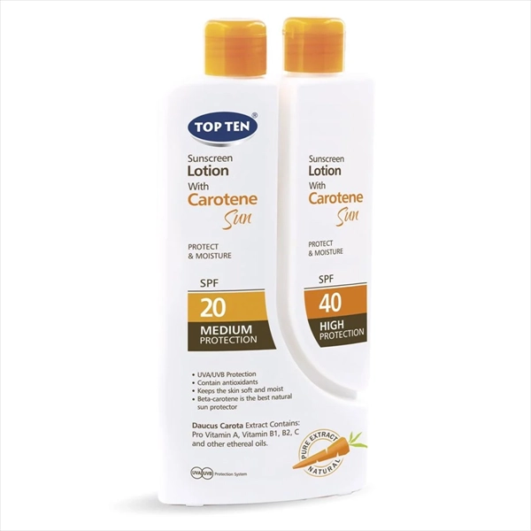 TOP TEN SUN LOSION ZA ZAŠT. OD SUNCA CAROTENE DUO SPF20/40 200+100ML