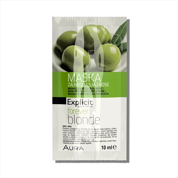AURA EXPLICIT FOREVER BLONDE MASKA ZA NEGU I SJAJ KOSE 10ML