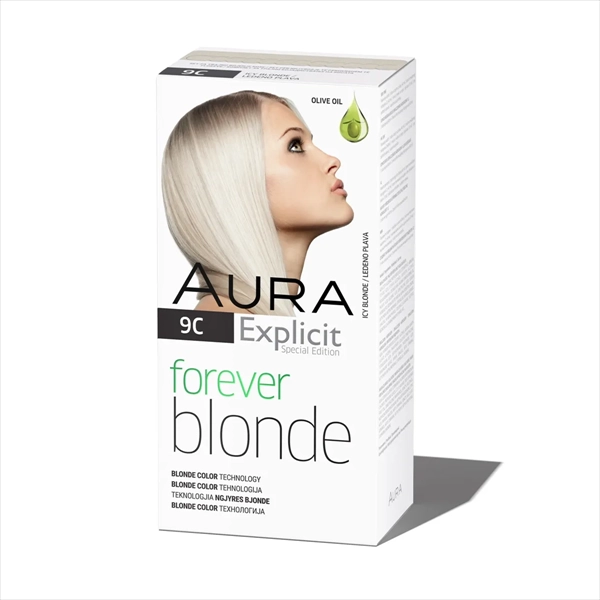 AURA EXPLICIT FOREVER BLONDE BOJA ZA KOSU 9C LEDENO PLAVA