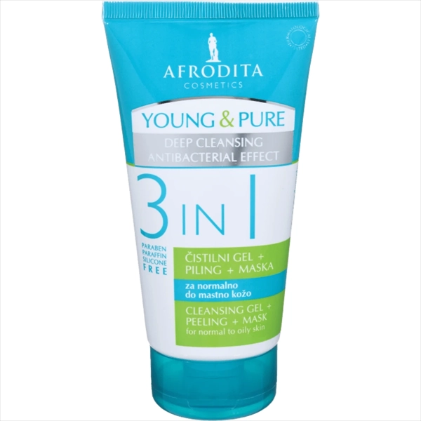 AFRODITA GEL ČIŠĆENJE+PILING+MASKA 3U1 YOUNG&PURE 150ML