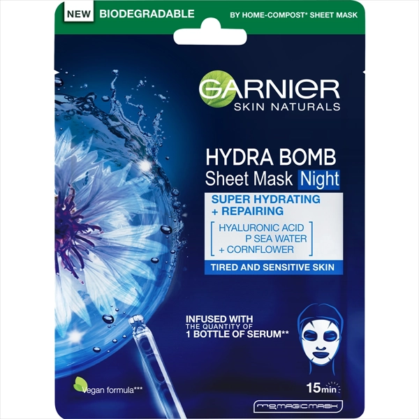 GARNIER SKIN NATURALS NOĆNA MASKA ZA LICE U MARAMICI HYDRA BOMB 32G