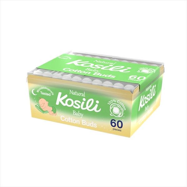 KOSILI ŠTAPIĆI ZA UŠI ZA BEBE NATURAL ZELENI 60KOM
