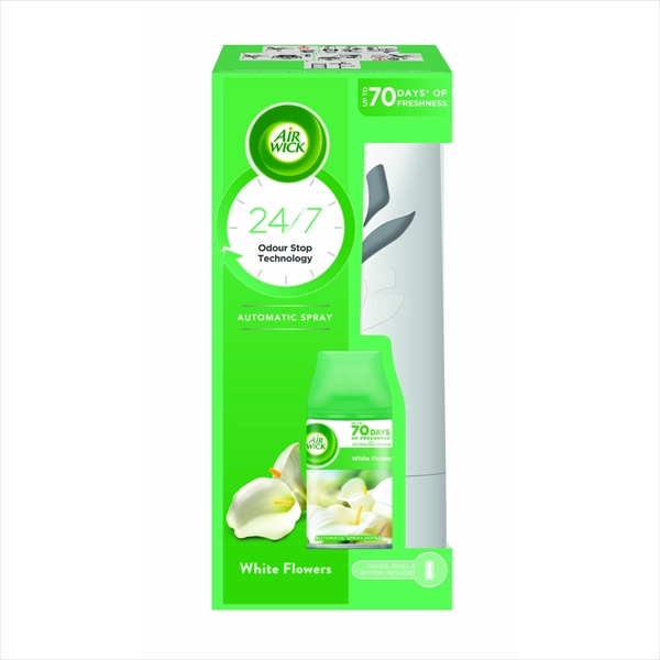 AIRWICK AUTOMATIK SPREJ KOMPLET OSV. PROSTORA WHITE FLOWERS 250ML