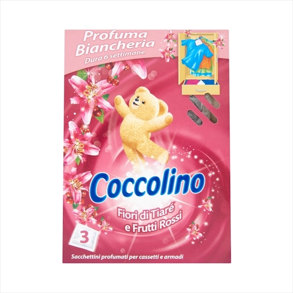 COCCOLINO OSVEŽIVAČ ZA ORMARE FIORI DI TIARE E FRUTTI ROSSI 3KOM