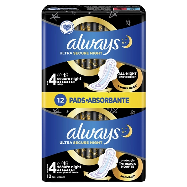 ALWAYS HIGIJENSKI ULOŠCI ULTRA SECURE NIGHT DUO VELIČINA 4 12KOM