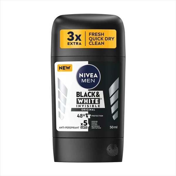 NIVEA MEN DEO STIK BLACK&WHITE INVISIBLE ORIGINAL 50ML