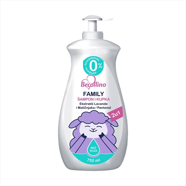 BECOLLINO ŠAMPON I KUPKA FAMILY 2U1 PUMPICA 750ML