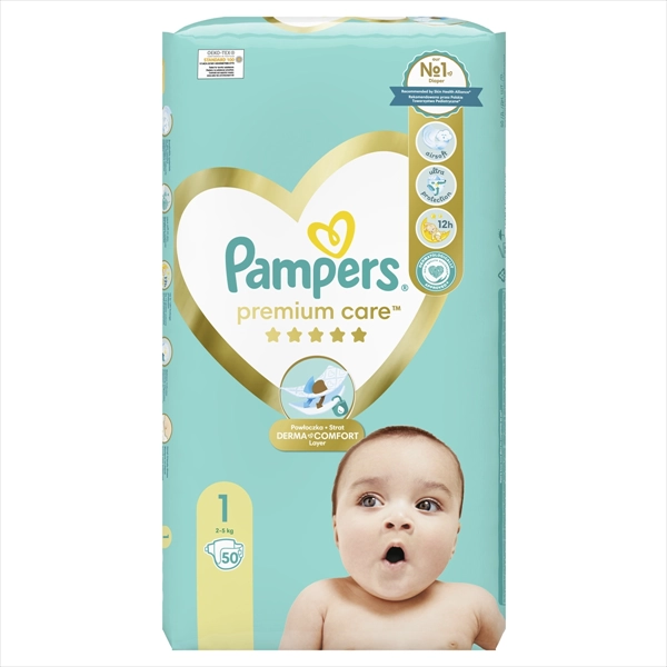 PAMPERS PELENE PREMIUM CARE VELIČINA 1 (2-5KG) 50KOM