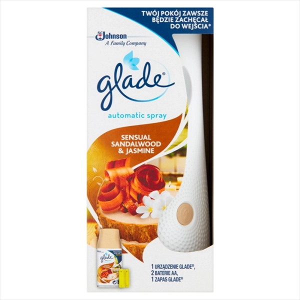 GLADE AUTOMATIK SPREJ KOMPLET OSV. PROSTORA SANDALOVINA&JASMINE 269ML