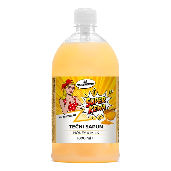 SUPER KEWA TEČNI SAPUN HONEY&MILK 1L