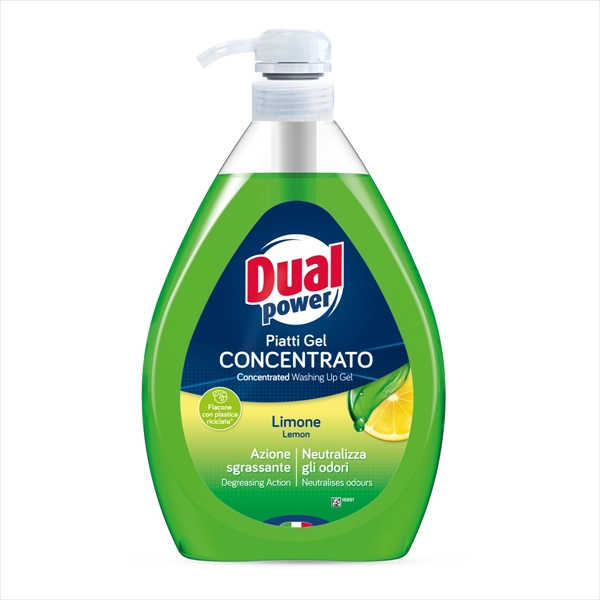DUAL GEL DETERDŽENT ZA PRANJE SUDOVA LIMONE PUMPICA 1L