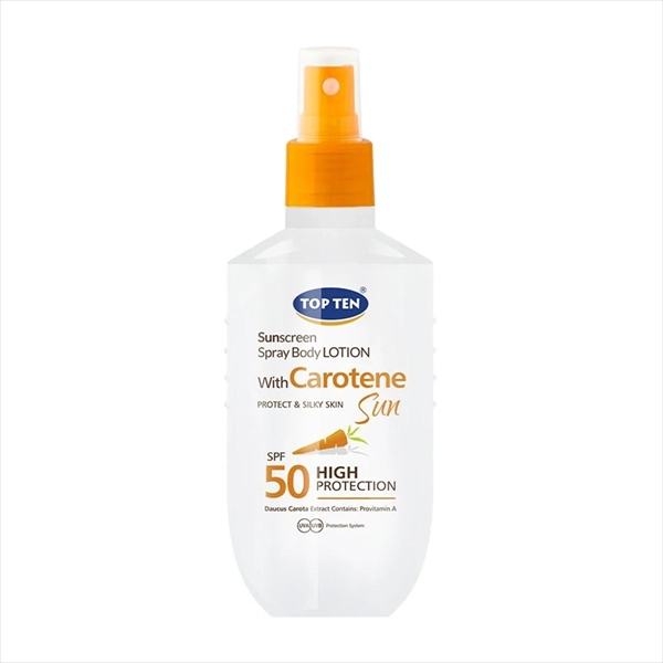 TOP TEN SUN LOSION SPREJ ZA ZAŠTITU OD SUNCA CAROTENE SPF50 150ML