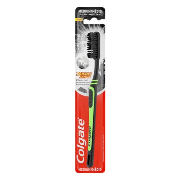 COLGATE ČETKICA ZA ZUBE DOUBLE ACTION CHARCOAL MEDIUM 1KOM