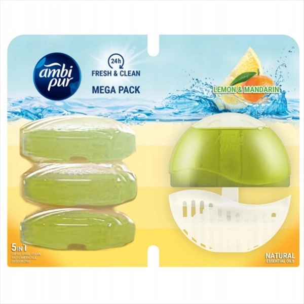 AMBI PUR WC OSVEŽIVAČ KORPICA LEMON&MANDARIN + 3 DOPUNE 55ML