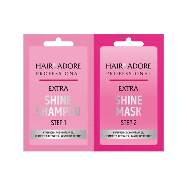 HAIR ADORE ŠAMPON+MASKA ZA KOSU EXTRA SHINE DUO-PACK 15ML+15ML